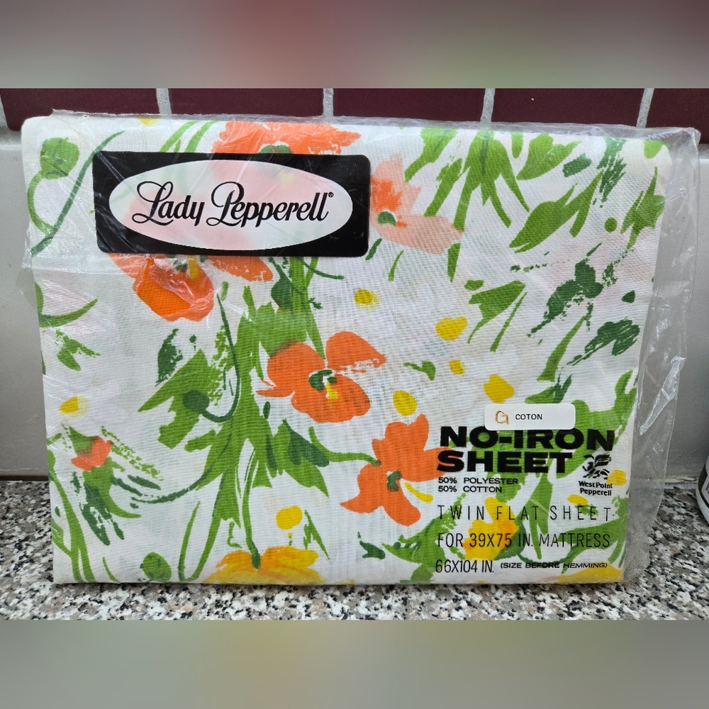 Vintage Twin Flat Sheet Polyester/cotton Mix